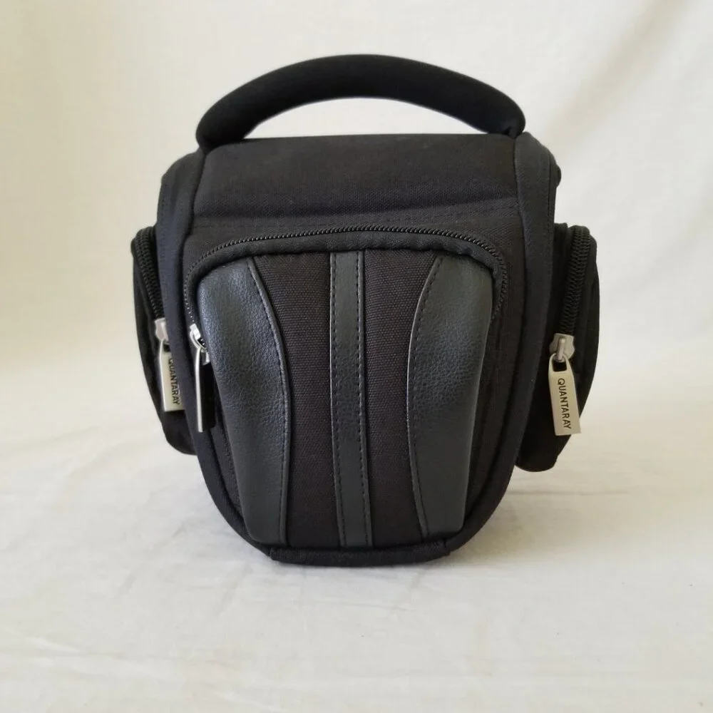 Quantaray Camera Bag with Detachable Shoulder Strap, Belt Loop, and Cleaning Kit